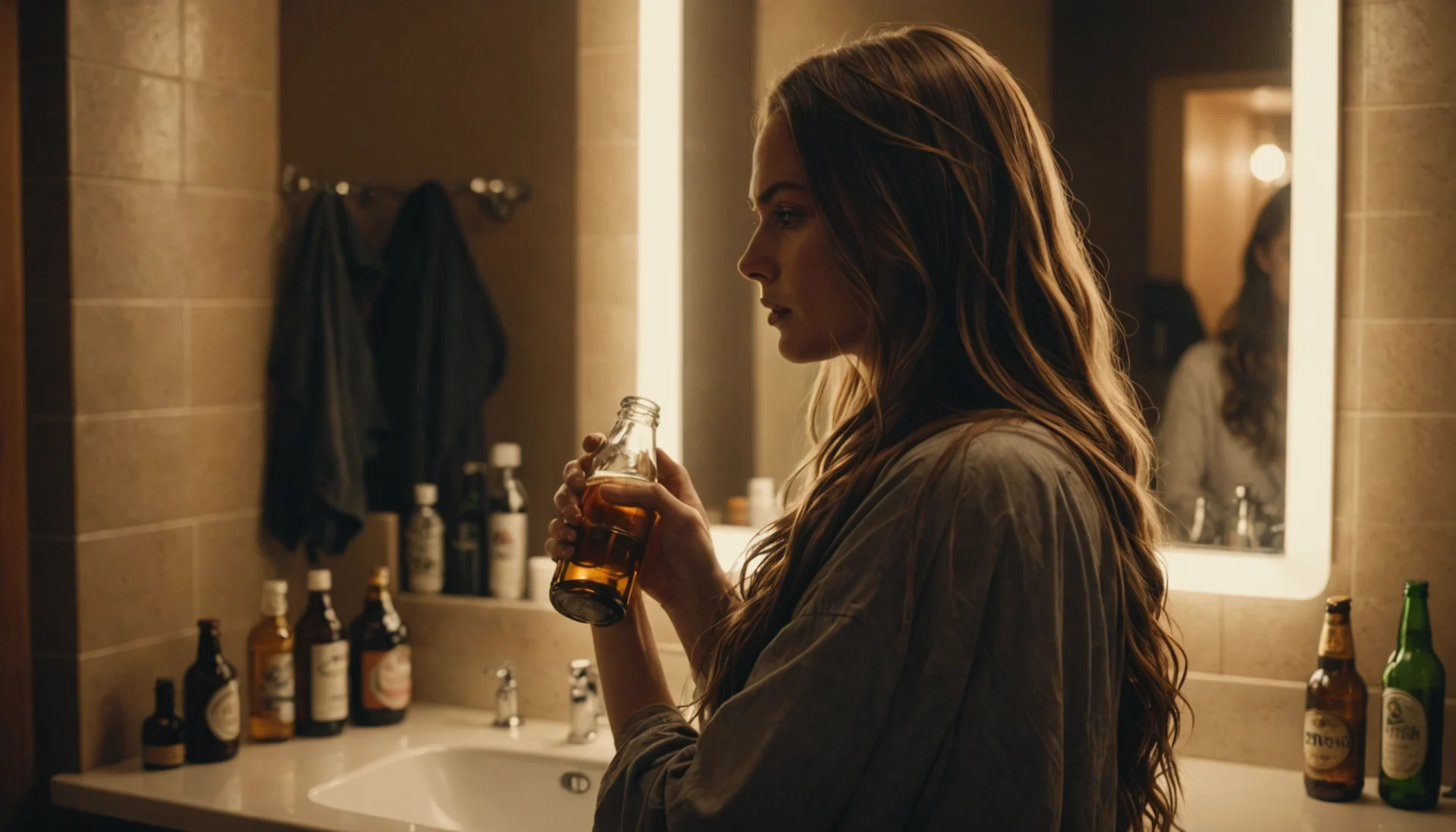 bière sur cheveux