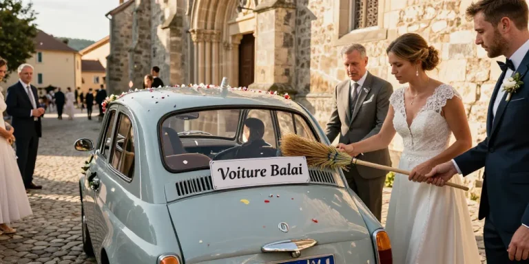 tradition voiture balai mariage