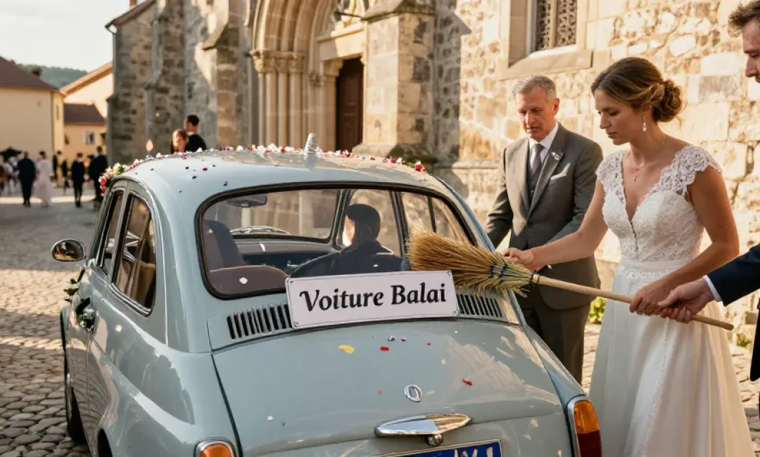 tradition voiture balai mariage